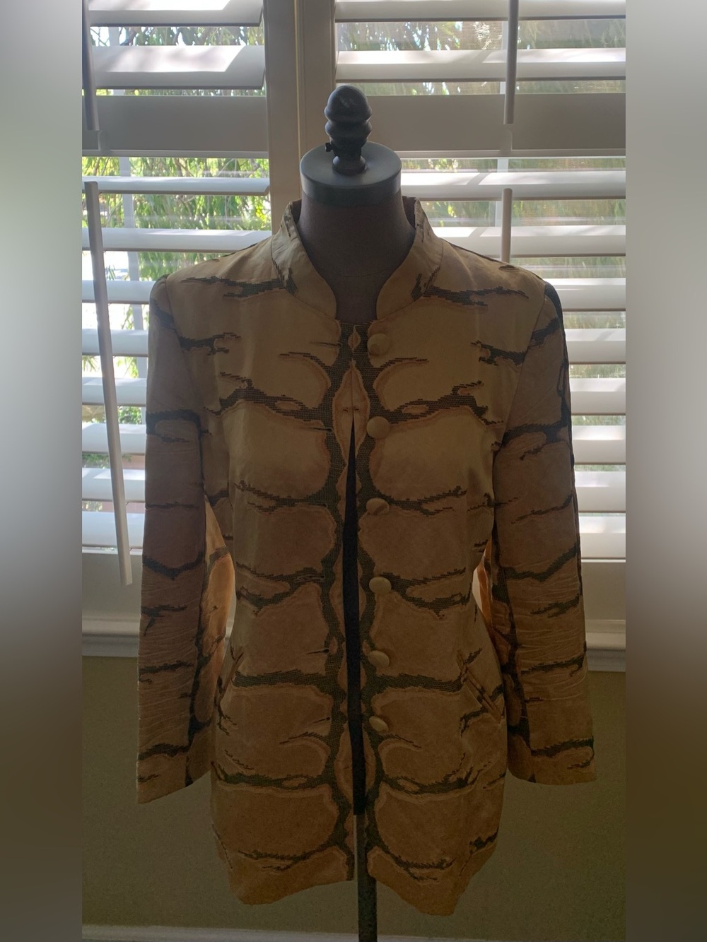 Vintage Quadrille Women's Gold/Olive Patterned  Jacket